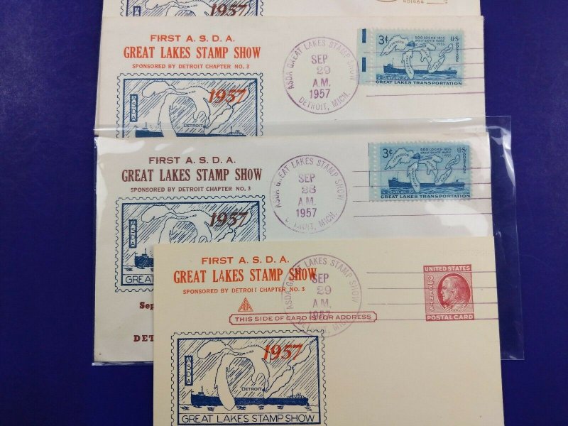 ASDA Great Lakes Stamp Show Detroit MI 1957 Philatelic Expo Meter slogan cover