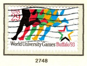 SC# 2748 - (29c) - World University Games, used single in album