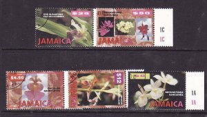 Jamaica-Sc#873-7- id8-used set-Flowers-Orchids-1997-