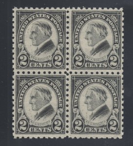 US Sc 612 MNH. 1923 2c Harding Memorial Block of 4 F-VF