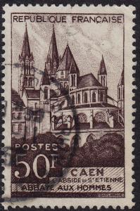France - 1951 - Scott #674 - used - Caen - Abbaye aux Hommes