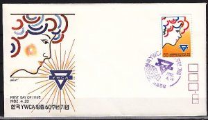 South Korea, Scott cat. 1288. Women`s YWCA, 60th Anniversary. First day cover. ^