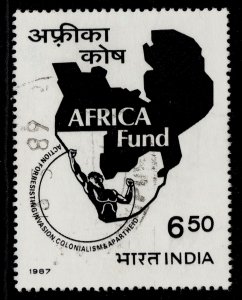 INDIA QEII SG1228, 1987 6r 50 Africa fund, FINE USED.