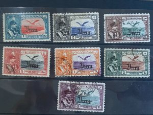 Iran 1935 w/overprint set lot high values used CV $455