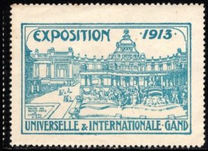 1913 Belgium Poster Stamp Universal & International Exhibition Ghent