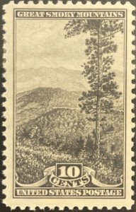 Scott #749 1934 10¢ National Parks Great Smoky Mountains unused hinged