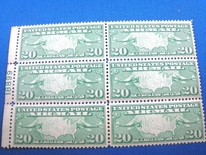 UNITED STATES - SCOTT # C9 - PLATE BLOCK OF 6   MNH