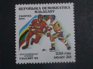 MALAGASY STAMP:1988-SC#846-50 CALGARY'88  WINTER OLYMPIC GAMES STAMPS MNH SET.