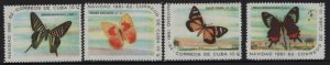 CUBA  697-700 MNH BUTTERFLIES