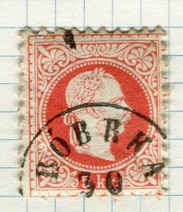 AUSTRIA; 1867 early classic F. Joseph issue fine used 5k. Perf 9.5 value