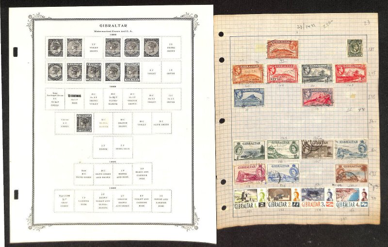 Gibralter Stamp Collection on 22 Scott Specialty Pages, 1886-1971 (BI)