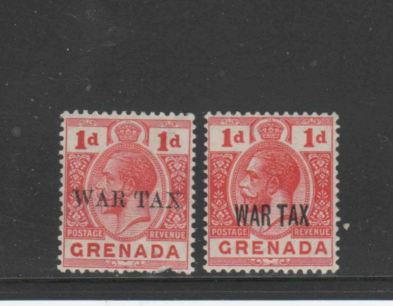 GRENADA #MR1-MR2  1916  WAR TAX     MINT  VF LH  O.G