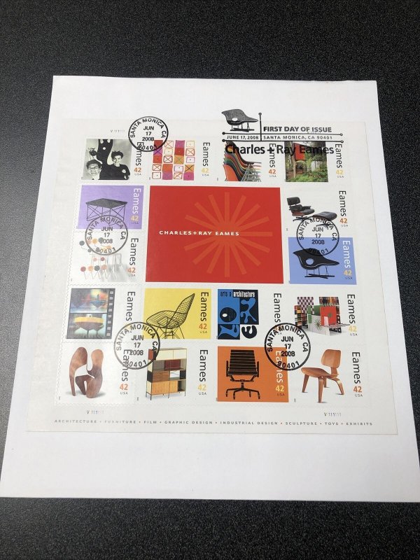 US FDC 4333 Charles & Ray Eames Souvenir First Day Of Issue 2008