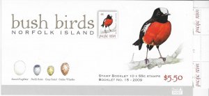 Norfolk Islands #986a  Bush Birds complete booklet (MNH) CV$9.50