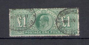 1902 GREAT BRITAIN - Stanley Gibbons #266 - 1 pound dull blue-green - used