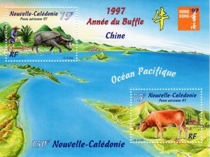 New Caledonia 1997 Sc#C285 Year of the Ox-Hong Kong '97 S/S Perforated MNH