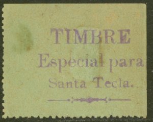 EL SALVADOR 1897 5c Municipal Revenue Variety SANTA TECLA Control Ross M2ex VFU