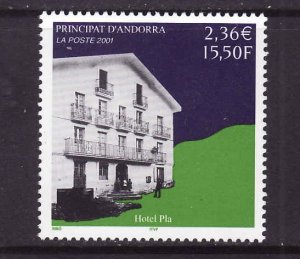 French Andorra-Sc#543-unused NH set-Hotel Pla-2001-