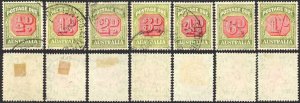 Australia SGD112/8 1938 Set of 7 Fine used Cat 85 pounds