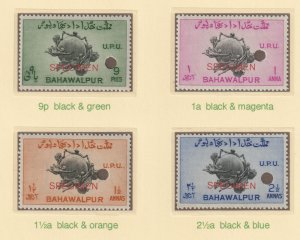 BAHAWALPUR 1949 UPU set of 4 overprinted SPECIMEN in red (bogus)