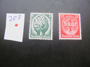 Germany 1934 HINGED SC 442-443 SET XF 9 EUROS (203)
