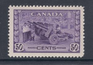 Canada Sc 261 MNH. 1942 50c violet Artillery, fresh & VF