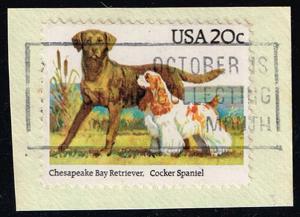 US #2099 Ches. Bay Retriever & Cocker Spaniel; Used (0.25)