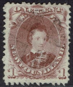 NEWFOUNDLAND 1868 PRINCE OF WALES 1C TYPE II USED