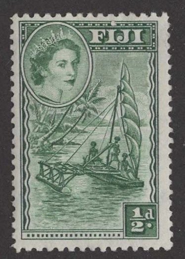 Fiji # 147  QE II Definitive - Outrigger Canoe   (1) VLH Unused