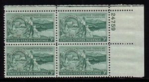 US Stamp #1019 MNH - Washington Territory Plate Block of 4