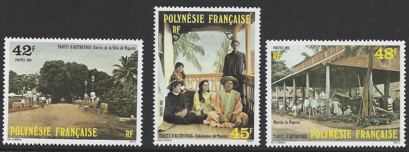 French Polynesia #414-16, MNH set, early Tahiti, Issued 1985