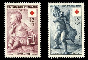 France, 1950-Present #B300-301 Cat$11.75, 1955 Red Cross, set of two, never h...