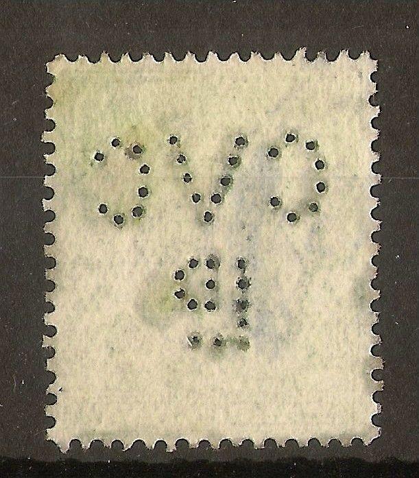 GB 1912 GV 0.5d 'No Cross on Crown' CVC Ld Perfin