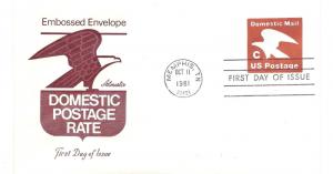U594 'C' Domestic Mail embossed Stamped Envelope Artmaster FDC