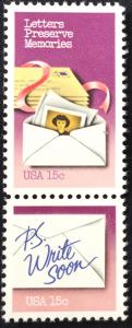 US #1805-1806 MNH Pair National Letter Writing Week SCV $.60 L12