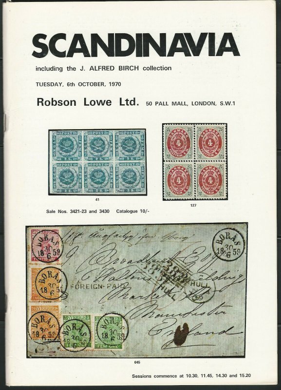 Scandinavia, Robson Lowe Ltd. Stamp Auction Catalog, Oct. 6, 1970