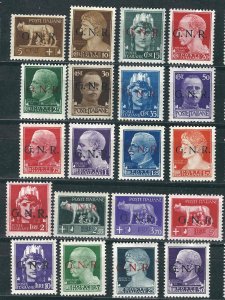 Italy Socialist Republic 1-20 (x-20)Sas 470-89 Tops Signed MNH VF 1944 SCV €4500