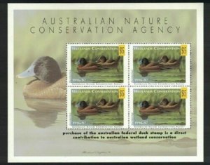 Australia 1996-97 $15 Wetlands Conservation MNH Mini Sheet  - Perforated Variety