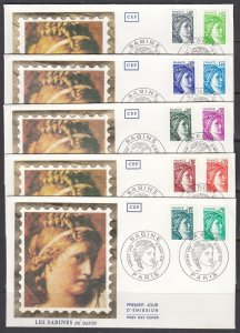 France Scott 1560-77 FDC - 1977 Sabine Definitive Issue