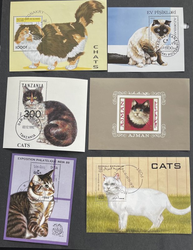 World  Wide Cat Stamps Mixture Cute Selection some series.  Free Shipping