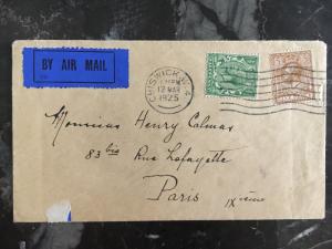 1925 Chiswick England Flight Cover to paris France Airmail