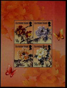 Ascension 1029 MNH s/s Flowers SCV6.50