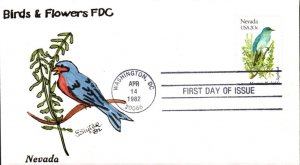 #1980 Nevada Birds - Flowers Slyter FDC