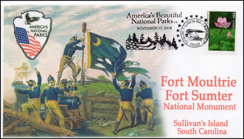 17-404, 2017, Fort Moultrie, Fort Sumter, National Park, Pictorial, Event Cover,