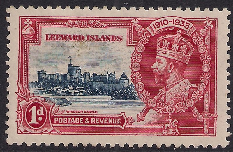 Leeward Islands 1935 KGV 1d Silver Jubilee MM SG 88 ( D446 )