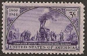 US 922 Transcontiental Railroad 3c single MNH 1944