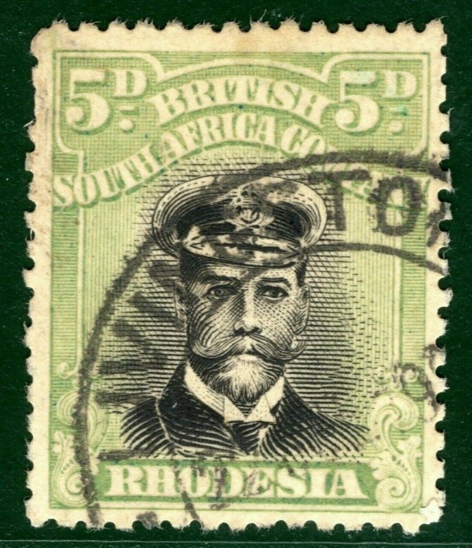 RHODESIA BSACo KGV Admiral SG.255f 5d (Die IIIA) 1917-20 Used Cat £350 EBLUE37