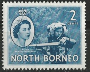 North Borneo # 262  2c QE II Musician (1) Unused VLH