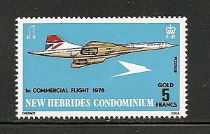 New Hebrides British 1976 Concorde stamp mnh SC 204