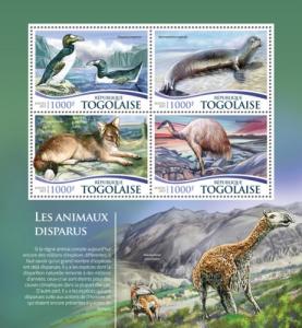 TOGO 2015 SHEET EXTINCT ANIMALS WILDLIFE tg15315a